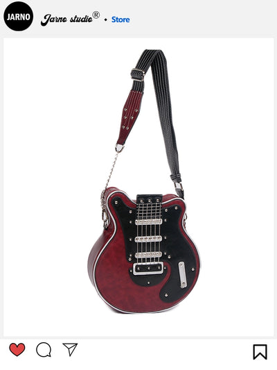 2024 Stylish Creative Y2g Sexy American Retro Guitar Shape Bag Bass Cartoon Backpack Messenger Bag Female Trendy Bag