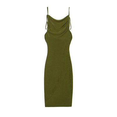 2024 New Summer Fashion Sexy Strapless Dress Strapless Hang Neck Temperament Dress