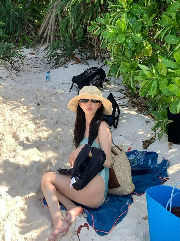 Summer Thailand Seaside Holiday Internet Celebrity Small Chest Siamese Cover Belly Slimming Swimsuit Women's 2024 New Arrival Best Selling Sexy