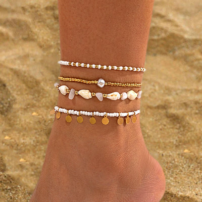 Fashion New Holiday Natural Shell Anklet Female Ins Niche Design Classy Sexy Beach Accessories Tide