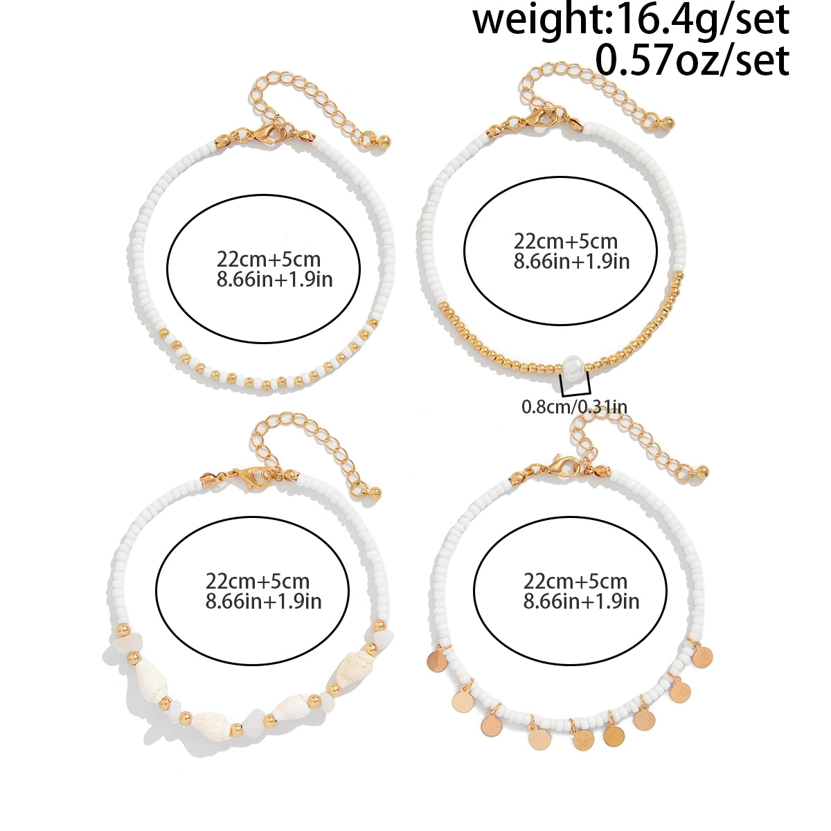 Fashion New Holiday Natural Shell Anklet Female Ins Niche Design Classy Sexy Beach Accessories Tide