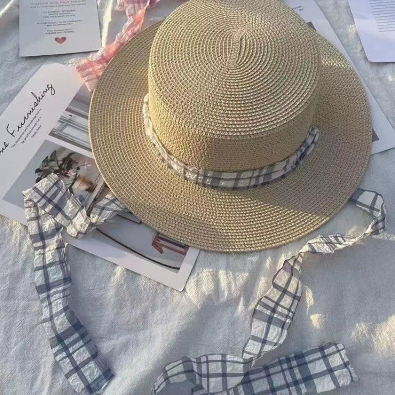 Female Summer Sweet Girl Outdoor Vacation Style Photo Straw Hat