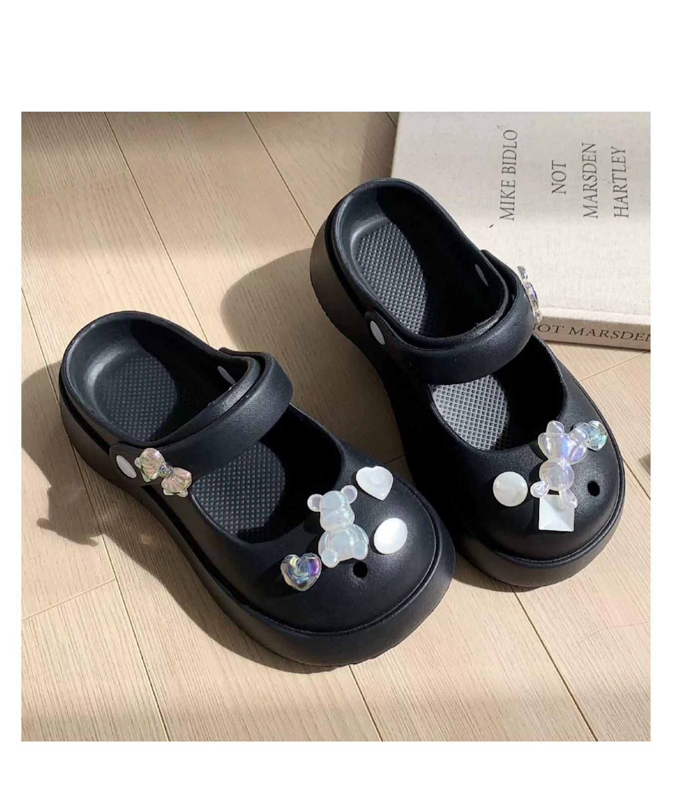 Thin Strip Sweet Rhinestone Mary Jane Sandals Fairy Style Fashion Summer Outwear Holiday Sandals Hole Shoes
