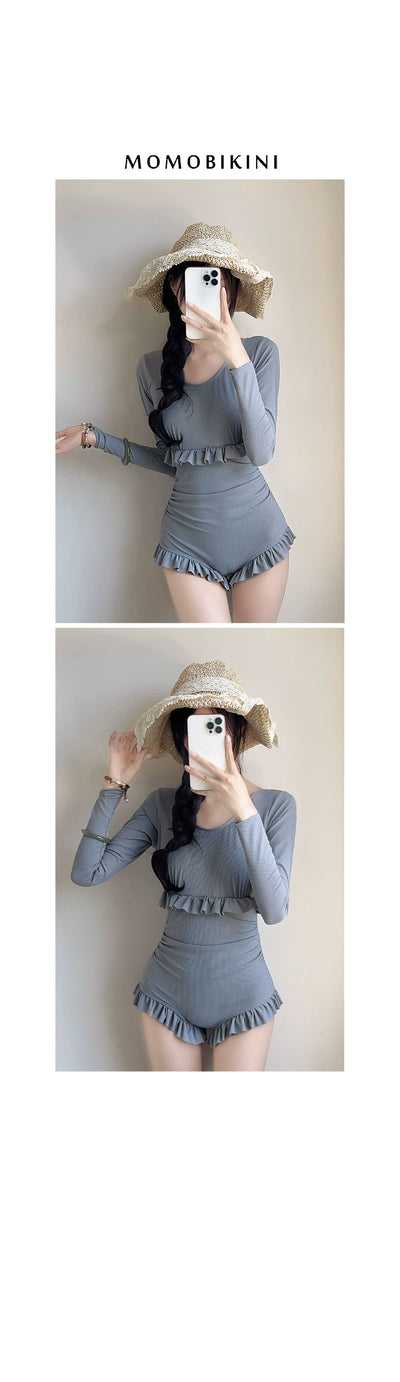 South Korea Sexy Long Sleeves Female Student Hot Spring Bathing Suit