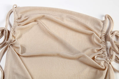 2024 New Summer Fashion Sexy Strapless Dress Strapless Hang Neck Temperament Dress