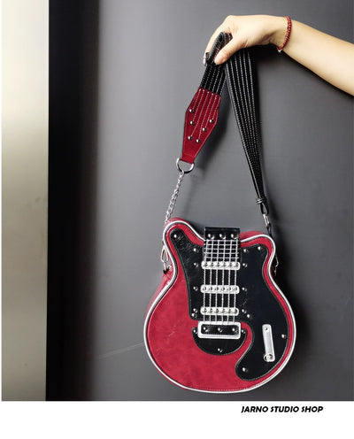 2024 Stylish Creative Y2g Sexy American Retro Guitar Shape Bag Bass Cartoon Backpack Messenger Bag Female Trendy Bag