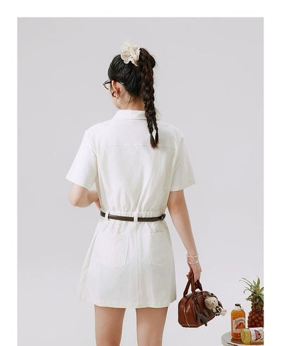 Li Xiaosan Loose-Fit Black Working Wear Dress Fake Two-Piece