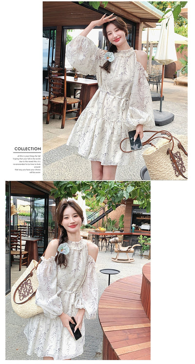 Strapless Dress Covering Belly Thin French Fairy Halterneck