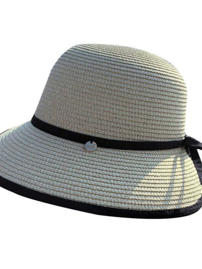 Hepburn Style Raffia Hat Women's Summer Big Brim Vacation Beach Hat Split Bows Travel Fashion Sun Hat Tide