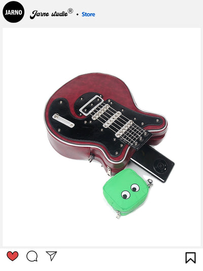 2024 Stylish Creative Y2g Sexy American Retro Guitar Shape Bag Bass Cartoon Backpack Messenger Bag Female Trendy Bag