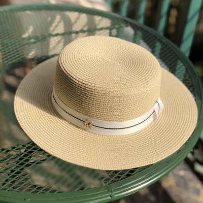 Sun Hat Fashionable White Straw Hat for Women