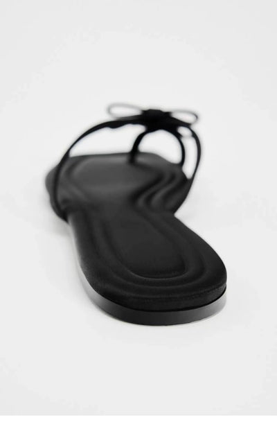 Flip Toe Flats Vacation Style Slippers Outwear Bows