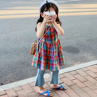 Summer Girls Flared Pants Baby Fashionable Overall Dress
