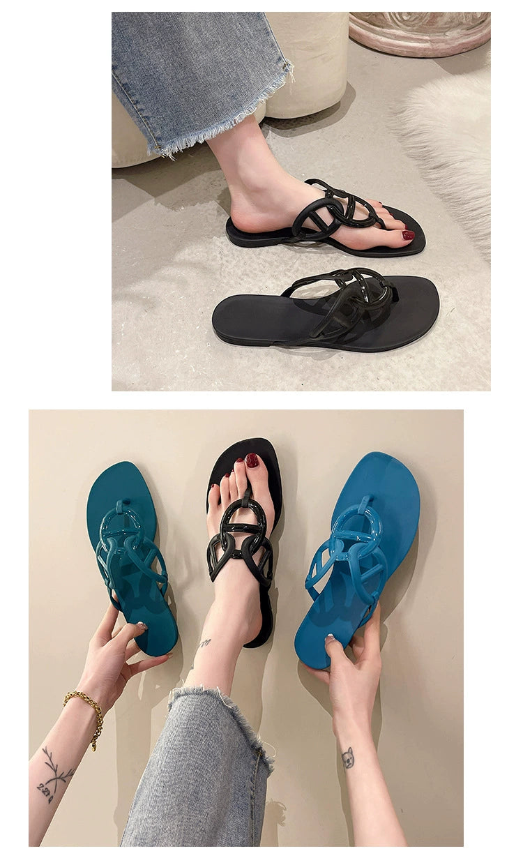 Internet Celebrity Flats Summer Beach Pig Nose Slippers