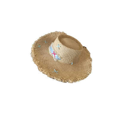 Straw Hat French Flat Top Female Summer Seaside Bows