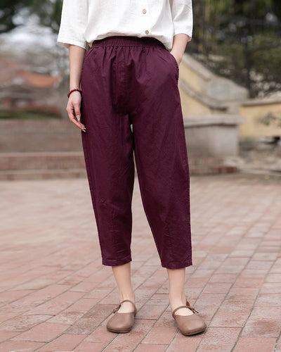 Artsy Loose and Simple Slimming Thin Holiday Capri Pants