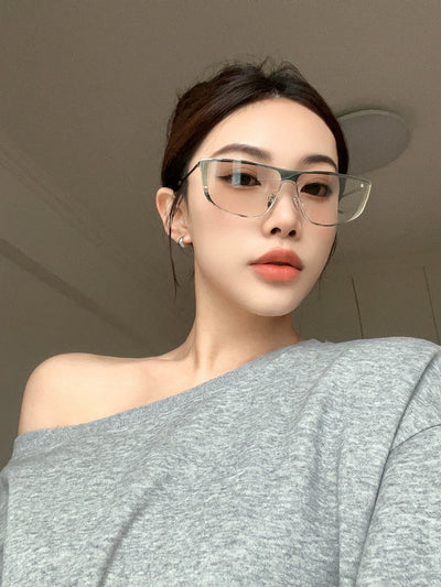 2024 New Autumn New One-Piece Windproof Goggles Y2g Cat Eye Retro Concave Shape Sunglasses Women's Fashionable