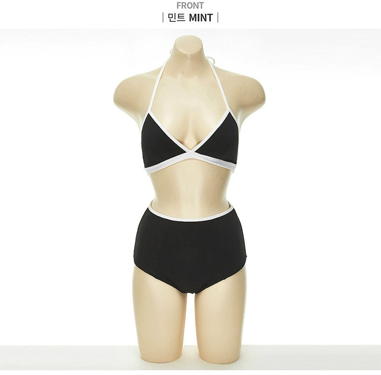 South Korea Separates Swimsuit Female Online Influencer Sexy Bikini Slim Looking Belly Covering Ins Style High Waist Student Vacation Swimsuit