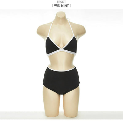 South Korea Separates Swimsuit Female Online Influencer Sexy Bikini Slim Looking Belly Covering Ins Style High Waist Student Vacation Swimsuit