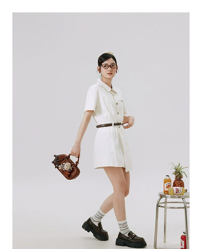 Li Xiaosan Loose-Fit Black Working Wear Dress Fake Two-Piece