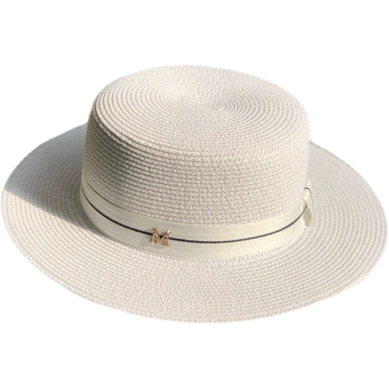Sun Hat Fashionable White Straw Hat for Women