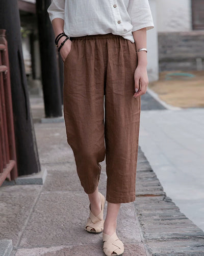 Artsy Loose and Simple Slimming Thin Holiday Capri Pants