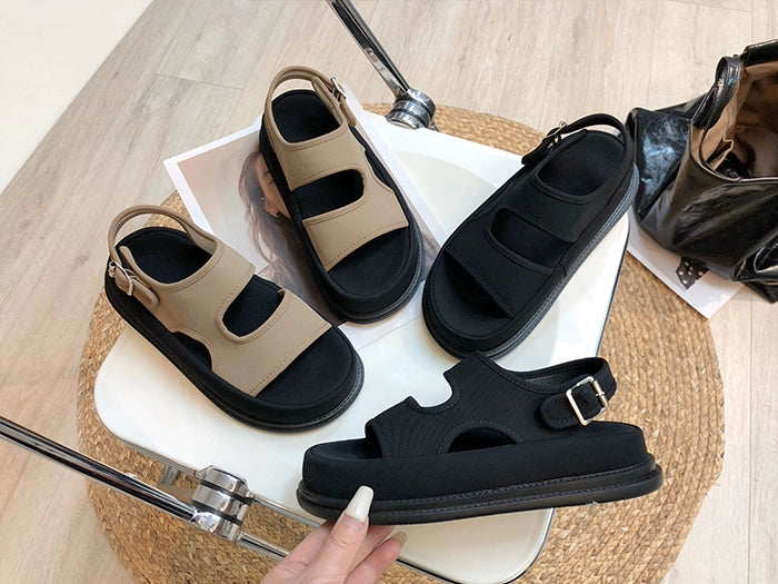 Soft Elastic Thick Sole Elastic Band Slip-on Casual Sandals