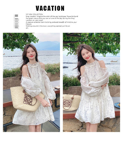 Strapless Dress Covering Belly Thin French Fairy Halterneck