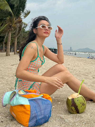 Thailand Gingham Fresh Niche Style Triangle One-Piece Swimsuit