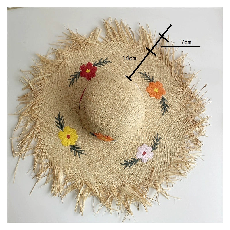 Original Raffia Women's Sun Hat Raw Brim