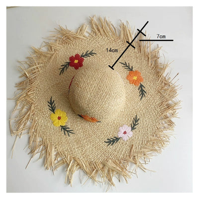 Original Raffia Women's Sun Hat Raw Brim