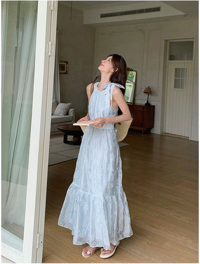 Lazy Vacation Style Dress Summer Elegant Halter