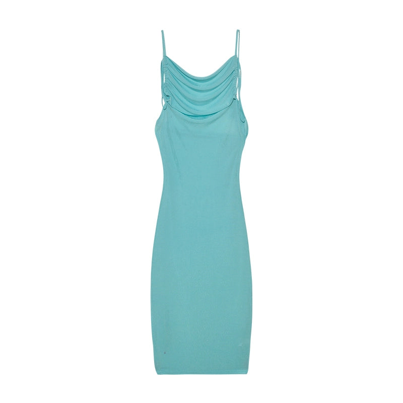 2024 New Summer Fashion Sexy Strapless Dress Strapless Hang Neck Temperament Dress