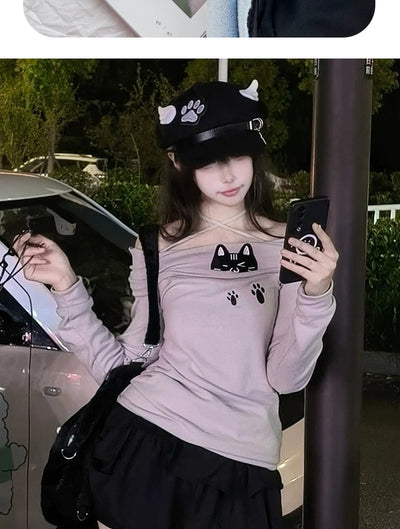 Y2g Punk Subculture Niche Design Painter Cap Children's Autumn and Winter Sweet All-Match Make Your Face Look Smaller Beret Fashion