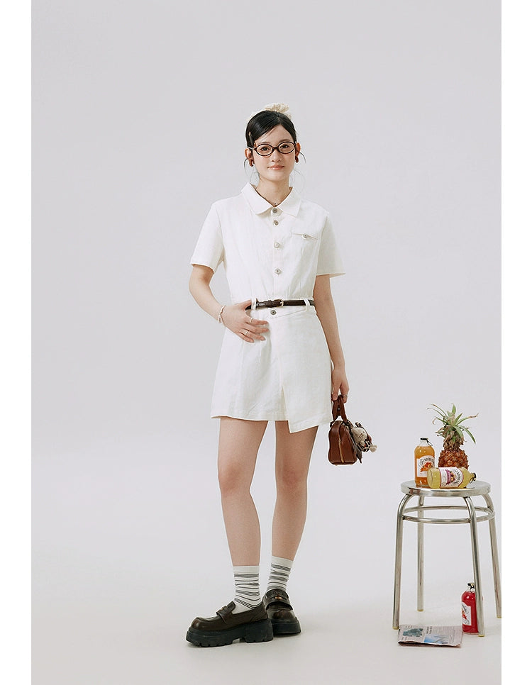 Li Xiaosan Loose-Fit Black Working Wear Dress Fake Two-Piece