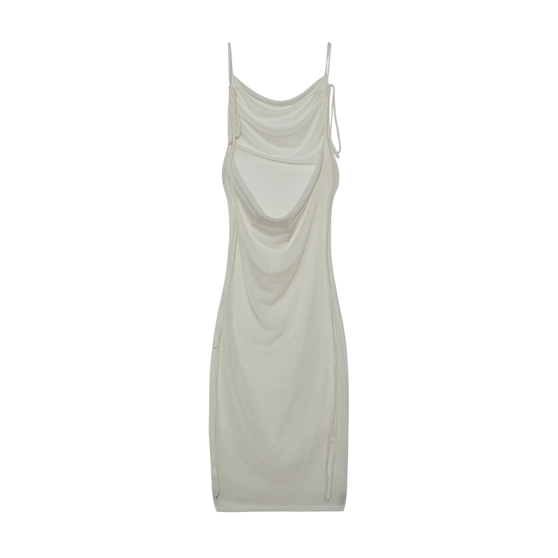 2024 New Summer Fashion Sexy Strapless Dress Strapless Hang Neck Temperament Dress