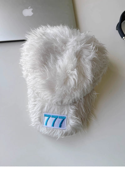 2024 K-style Ins Style 777 Color Embroider Plush Peaked Cap Female Street Baseball Cap Y2g Sexy Trendy