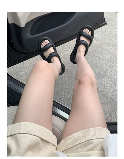 Thin Strip Fashion All-Match Flat Bottom Seaside Holiday Sandals