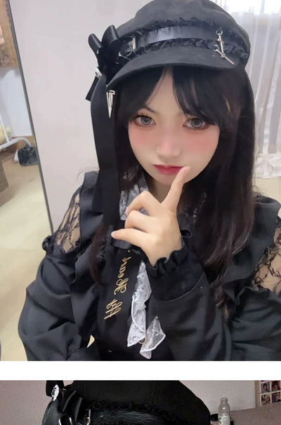 Y2g Punk Subculture Niche Design Painter Cap Children's Autumn and Winter Sweet All-Match Make Your Face Look Smaller Beret Fashion