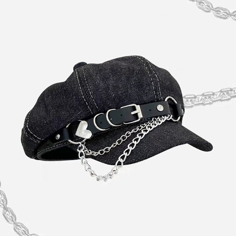 Y2g Punk Subculture Niche Design Painter Cap Children's Autumn and Winter Sweet All-Match Make Your Face Look Smaller Beret Fashion