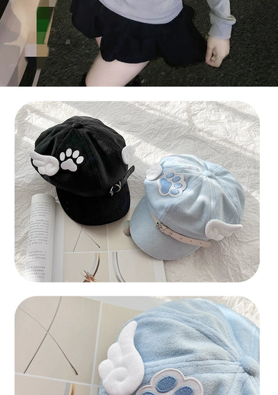Y2g Punk Subculture Niche Design Painter Cap Children's Autumn and Winter Sweet All-Match Make Your Face Look Smaller Beret Fashion