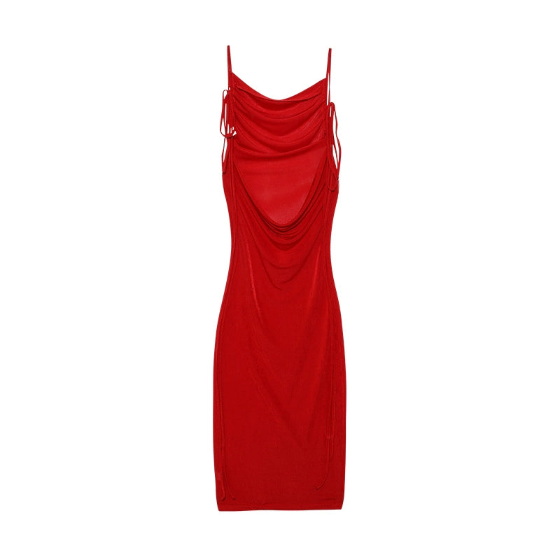2024 New Summer Fashion Sexy Strapless Dress Strapless Hang Neck Temperament Dress