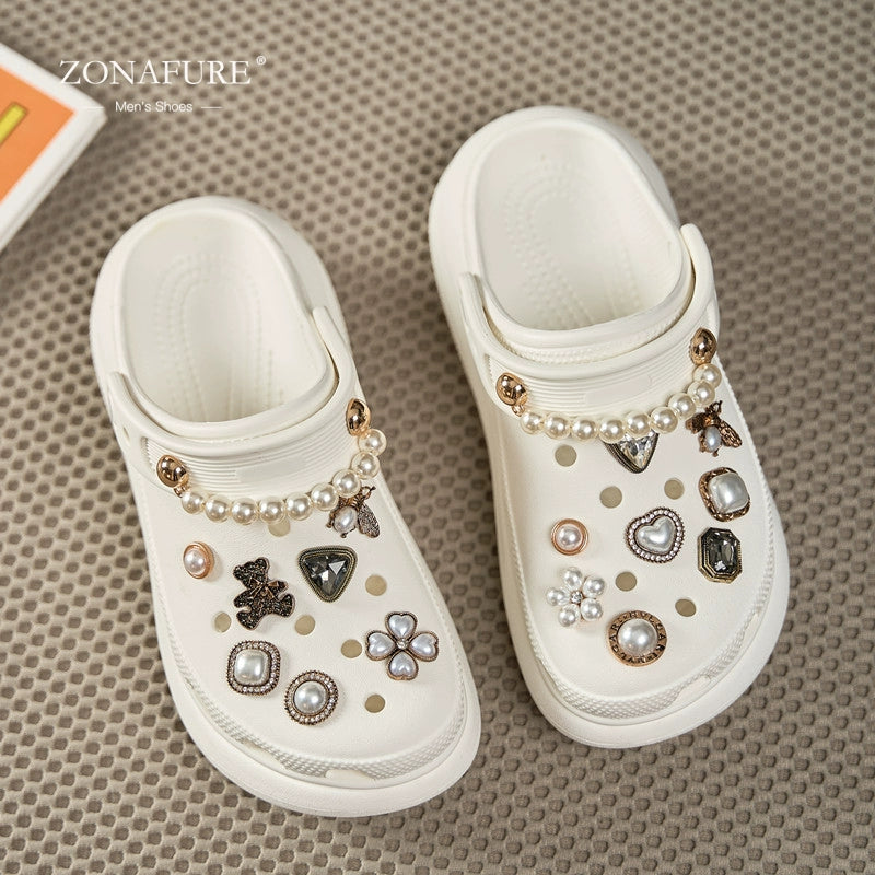 [Shoes Not Included] Hole Shoes Accessories Shoe Ornament Shoe Buckle Decorative Dopamine Y2g Accessory Baroque Suit
