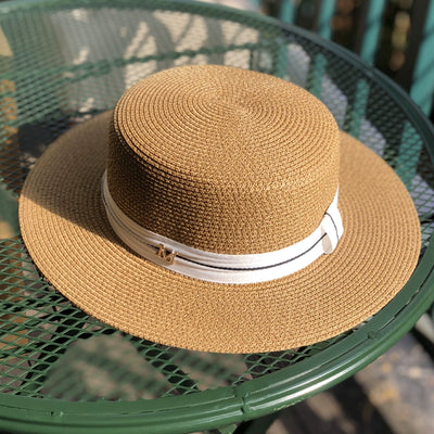 Sun Hat Fashionable White Straw Hat for Women