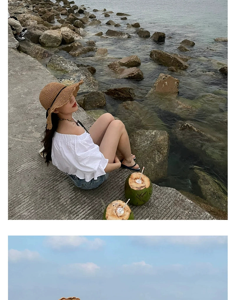 Straw Hat Summer Foldable Beach Women's Fresh Hat