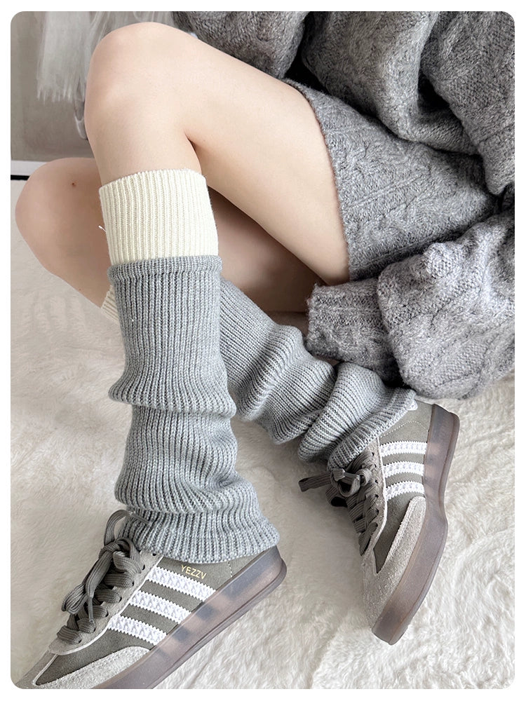 Yoga Pants Foot Sock Female Gray Bunching Socks Knee Socks Autumn and Winter Knee Socks Y2g Leg Warmer Calf Socks Matching Dad Shoes