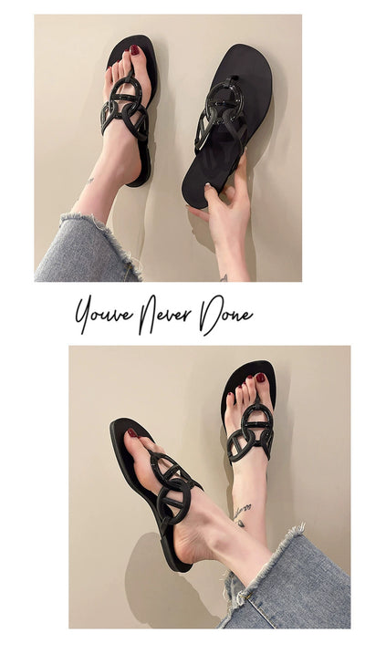 Internet Celebrity Flats Summer Beach Pig Nose Slippers