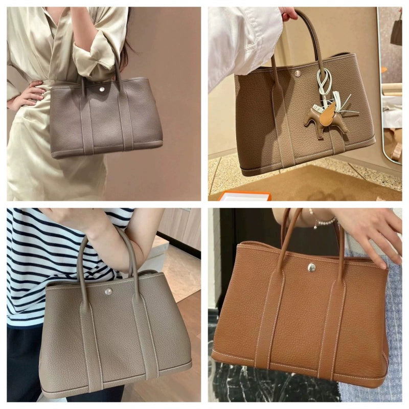 2024 New Genuine Leather Ladies' Bags Tote Bag Shoulder Crossbody Tote Bag Cowhide Handbag Large Capacity Versatile Minimalist