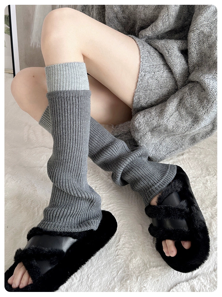 Yoga Pants Foot Sock Female Gray Bunching Socks Knee Socks Autumn and Winter Knee Socks Y2g Leg Warmer Calf Socks Matching Dad Shoes