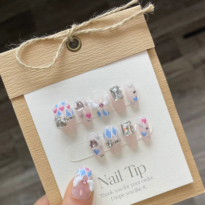 [Pretty Girl Sweetheart] Cute Funny Sweet Cool Millennium Sexy Y2g Soft Glutinous Niche Style Wear Nail Finished Manicure